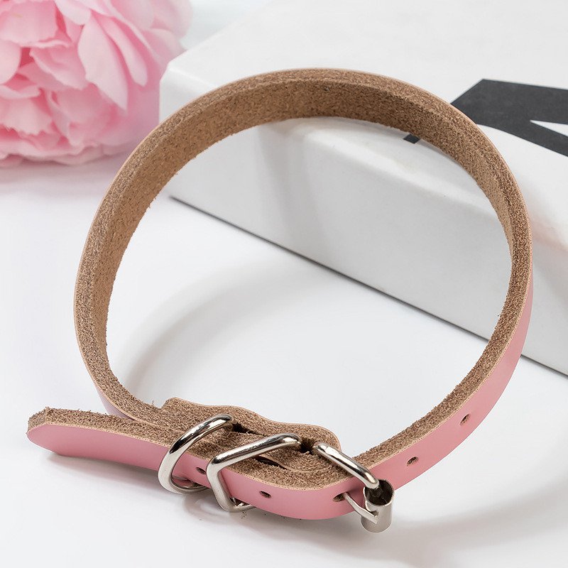 Strong Real Leather Dog collar , Pet Cat Puppy ,Six Coulors, Four Sizes - 图片 14