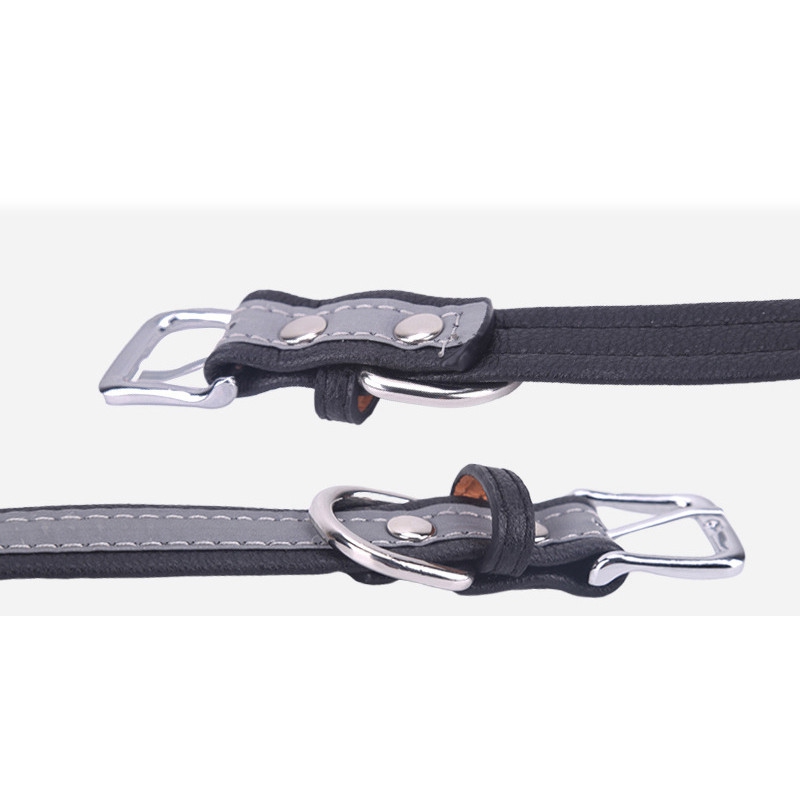 Soft Reflective Leather Personalised Dog Collar Custom Name ID Tags Pet Cat XS-2XL - Image 8