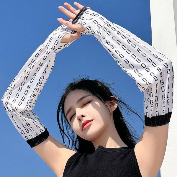 1 Pair Ice Silk Sleeve girls Sunscreen Sleeve Loose UV Protection arm Sleeve Cycling Driving Gradient Women Arm Warmer Sleeve - Image 17