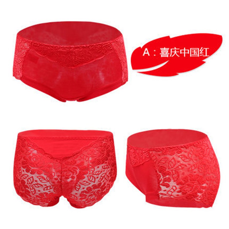 Women's Cotton Underwear Panties Sexy Lace Mid-Waist Hollow Female Briefs Hip Lift Underpants For Lady Plus Size Lingerie - 图片 8