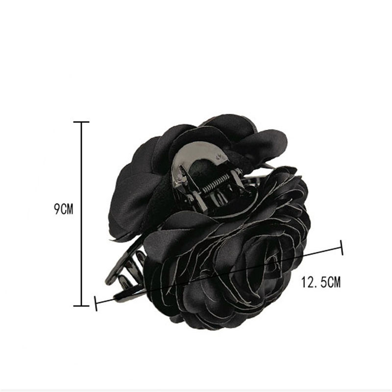 Large Elegant Rose Grip Female Back Head Barrettes Hair Accessories Top Clip - 图片 5