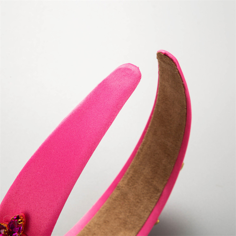 Retro Wide Edge Baroque Style Headband Inlaid Rhinestone Hair Hoop Fashion Women - 图片 8