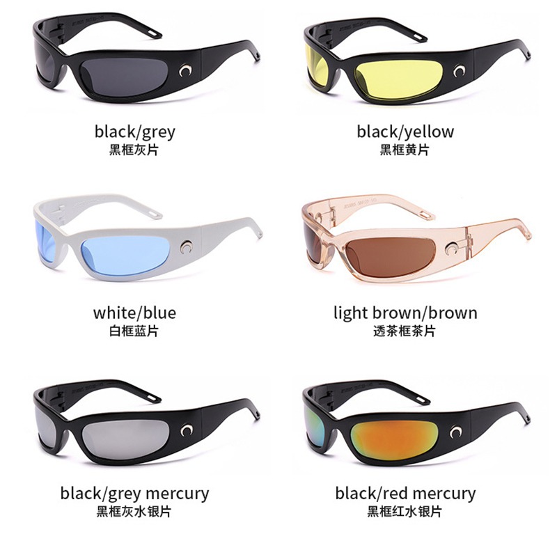 2024 New Moon Rectangular Sunglasses for Women Man Vintage Outdoor Cycling Sports Hip Hop Punk Sun Glasses UV400 Trend Female - Image 8
