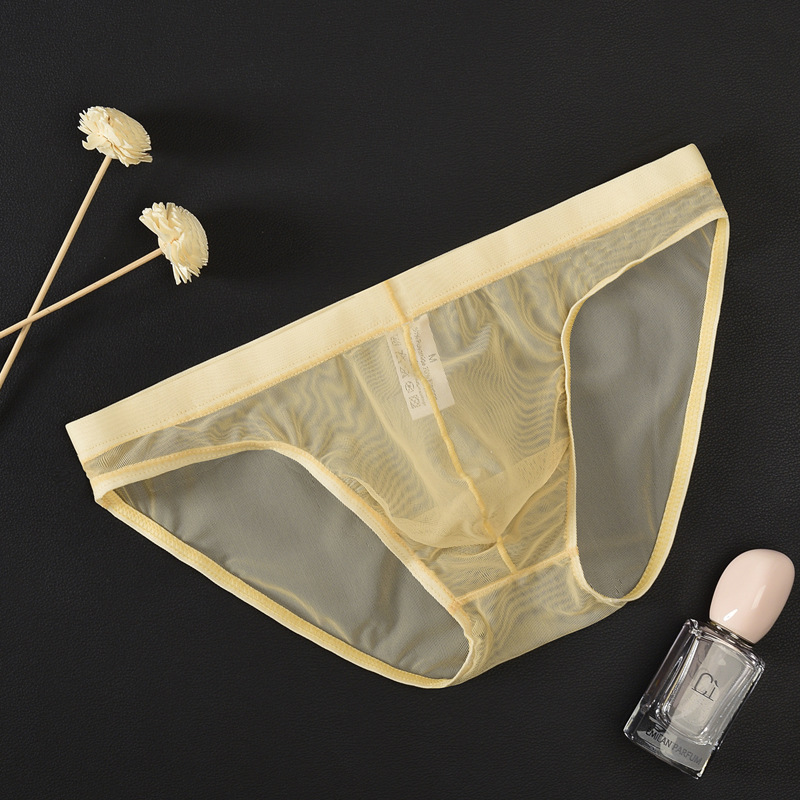 Junye Men's Mesh Thin Transparent Underwear Low Waist Sexy Bag Breathable Summer Nude Feel Briefs for Young Men - Image 5