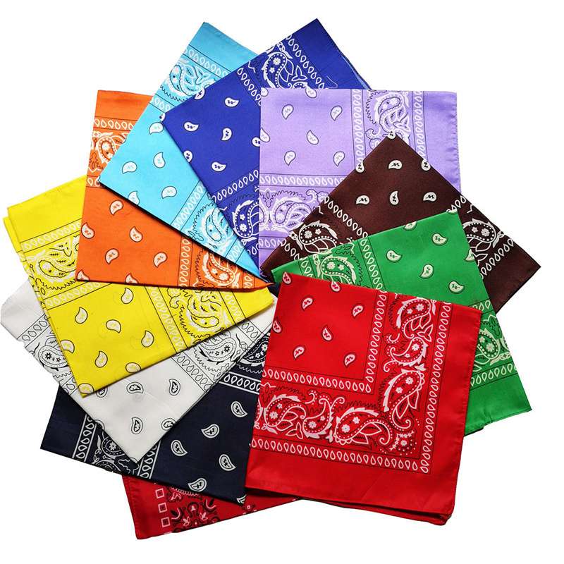 3PC Polyester Paisley Large Kerchief Amoeba Paisley Hip Hop Square Towel Street Dance Cycling Headscarf Multicolor - 图片 9