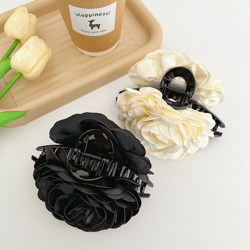 Large Elegant Rose Grip Female Back Head Barrettes Hair Accessories Top Clip - 图片 8