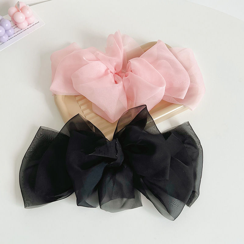 Multi-Layer Tulle Chiffon Large Bow Barrettes Ultra-Thin Pleated Spring Clip Hair Accessories - 图片 8