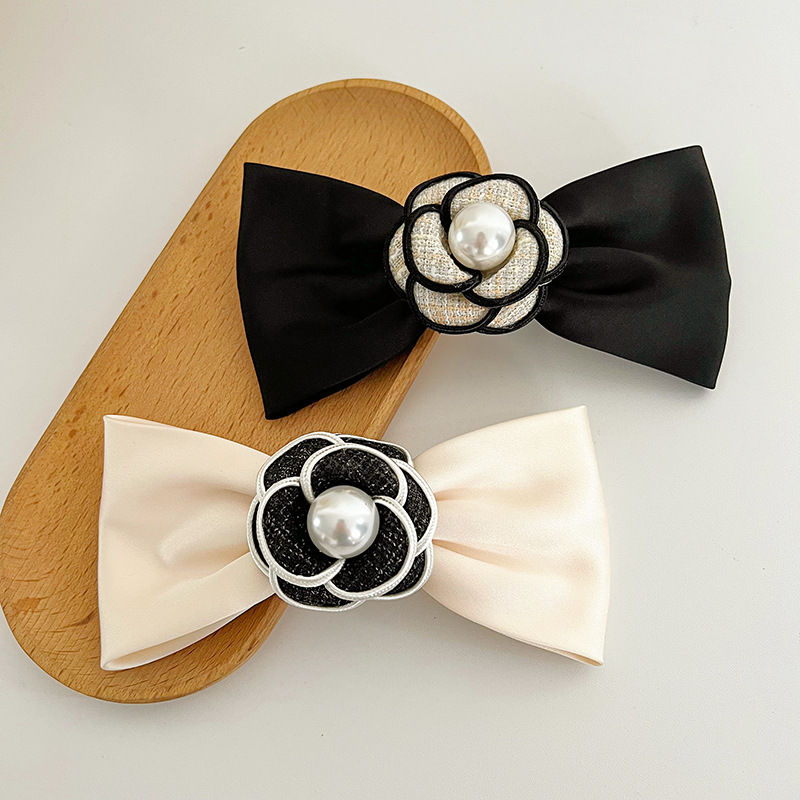 Pearl Camellia Hair Band Retro Classic Style Hair Accessories Barrettes Grip Shark Clip Headdress Fashion - 图片 7