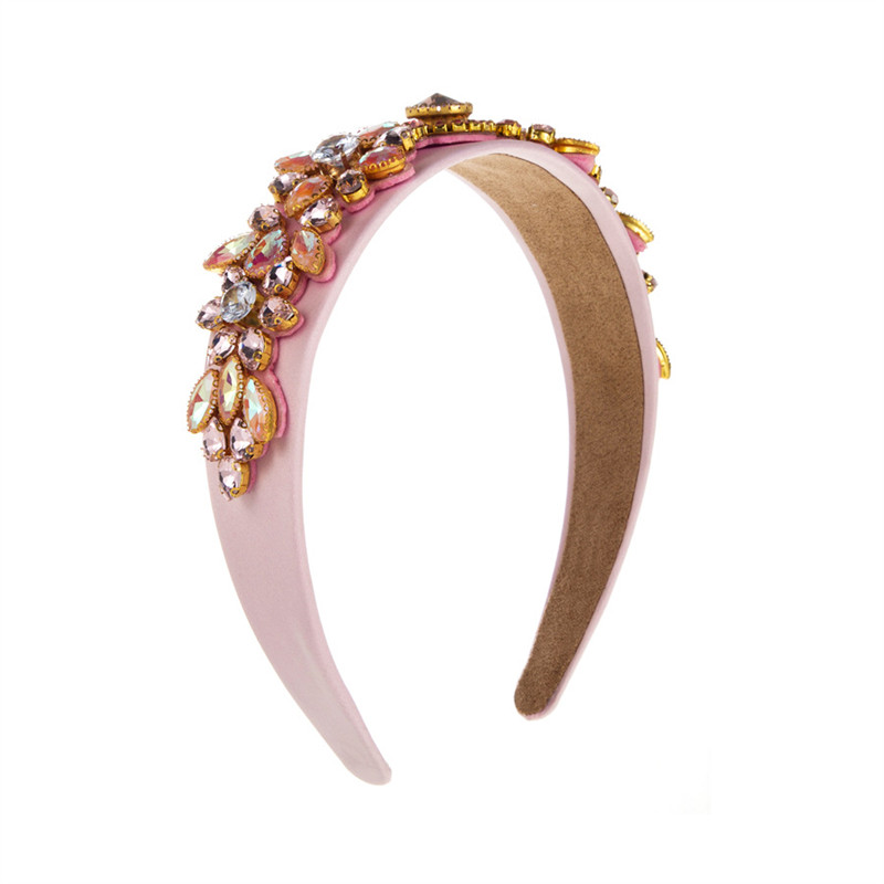 Retro Wide Edge Baroque Style Headband Inlaid Rhinestone Hair Hoop Fashion Women - 图片 10