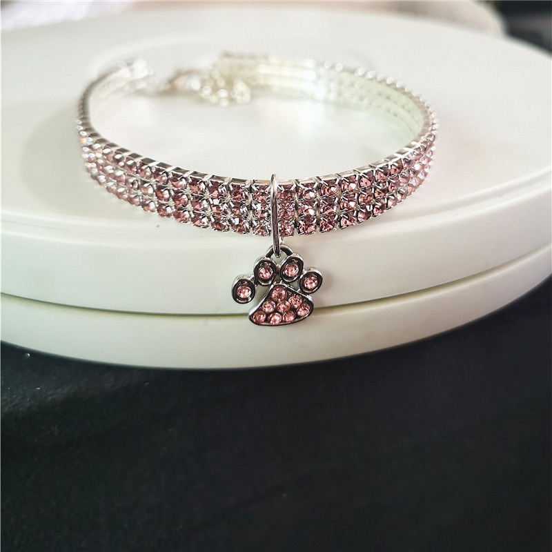 Crystal Diamante Bling Dog Cat Puppy Collar Small Pet Rhinestone Safety Band - Image 18
