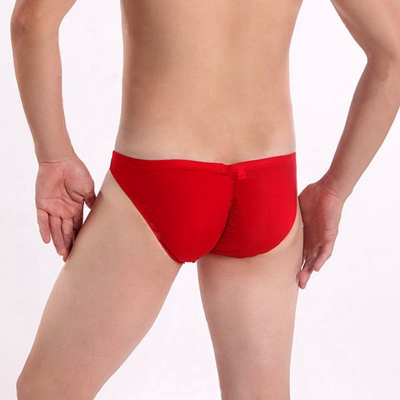 Sexy Men Ice Silk Briefs Lingerie Underwear Bulge Pouch Bikini Panties - 图片 11