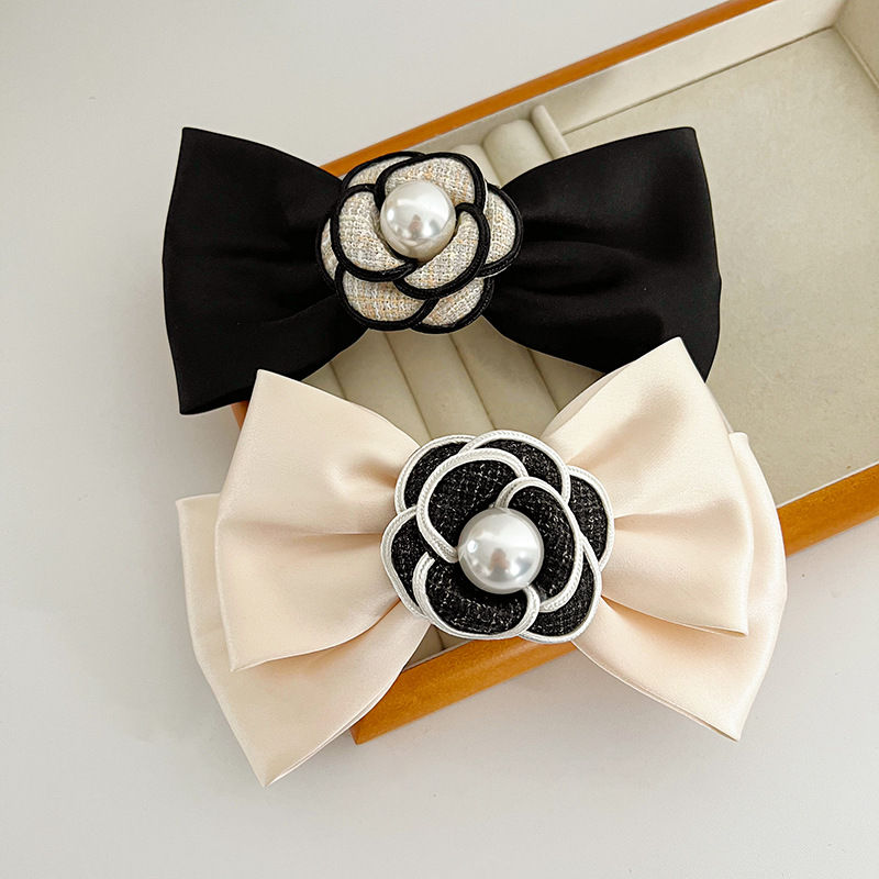 Pearl Camellia Hair Band Retro Classic Style Hair Accessories Barrettes Grip Shark Clip Headdress Fashion - 图片 8