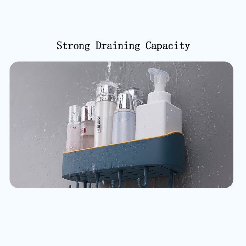 Bathroom Corner Shower Suction Shelf Tidy Wall Storage Basket Caddy Rack YE - 图片 9