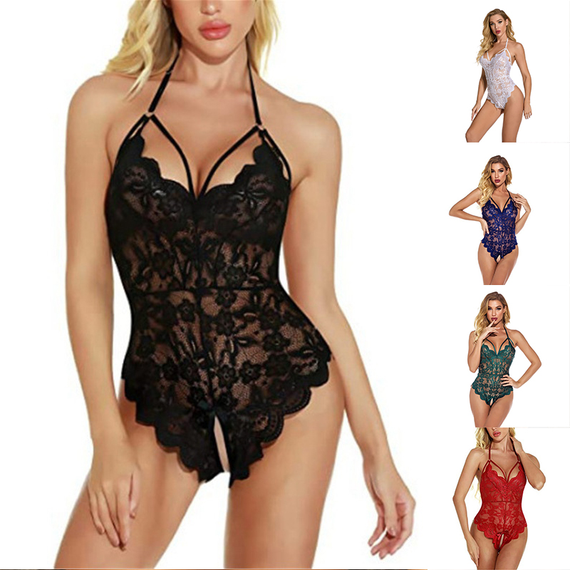Women Ladies Sexy Lace Lingerie Nightwear Crotchless Babydoll Underwear Bodysuit - Image 12