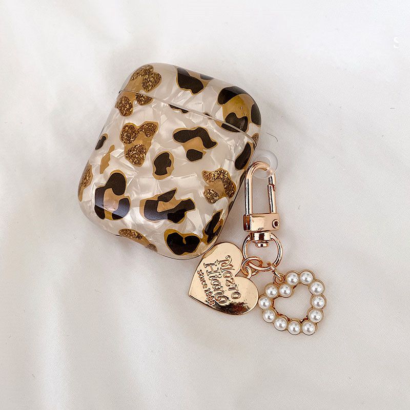 Luxury Headset Case For AirPods Pro 3 Retro Leopard Pattern Soft Earphone Case For AirPods 2/1 Cover With Cute Pearl Keychain - Image 3