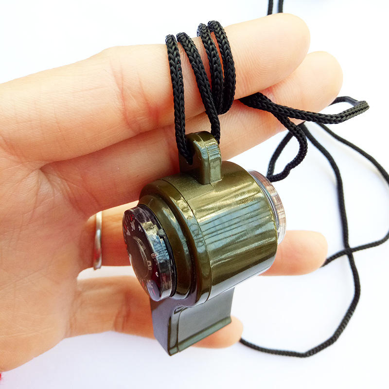 2PC Three in One Life-Saving Whistle with Lanyard Thermometer Compass Outdoor Multifunctional Whistle - 图片 4