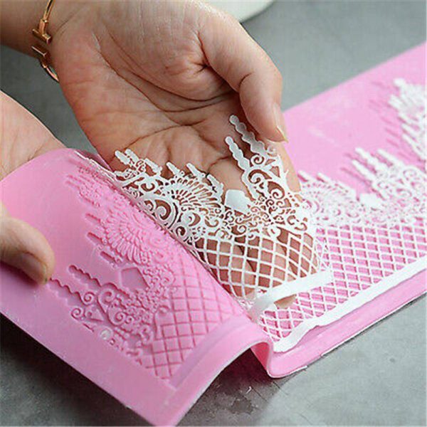 Crown Silicone Fondant Lace Mould Embosser Mat Cake Mold Sugarcraft Decorating - Image 3