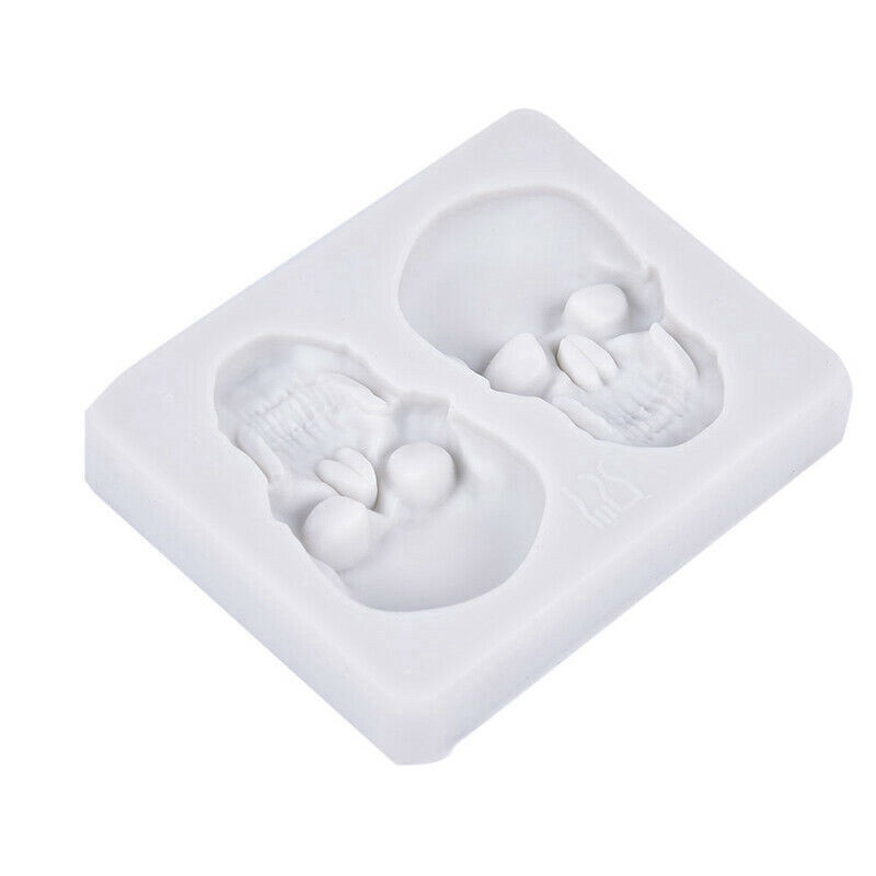 3D Skeleton Skull Head Silicone Mold DIYCandy Cake Decoration Mold Baking Tool - 图片 3