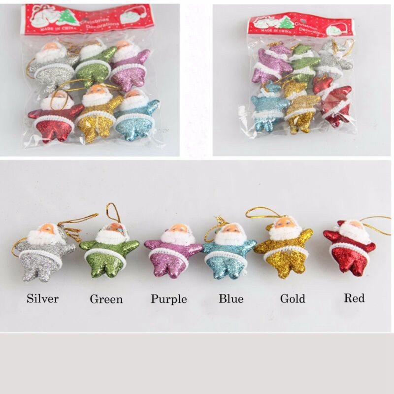 Lot 6 pcs Christmas Santa Claus Ornaments Christmas Tree Hanging Mini Decoration - Image 4