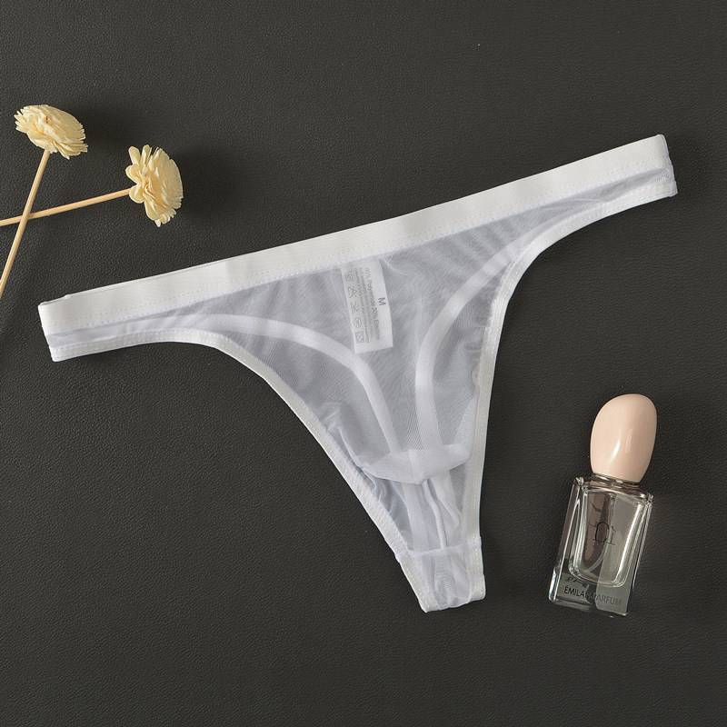 Men's Underwear T-Back Thong G-String Sexy Breathable Tangas Mesh Thong See Through Underpant Sezy Lingerie Male Panties A50A50 - 图片 12