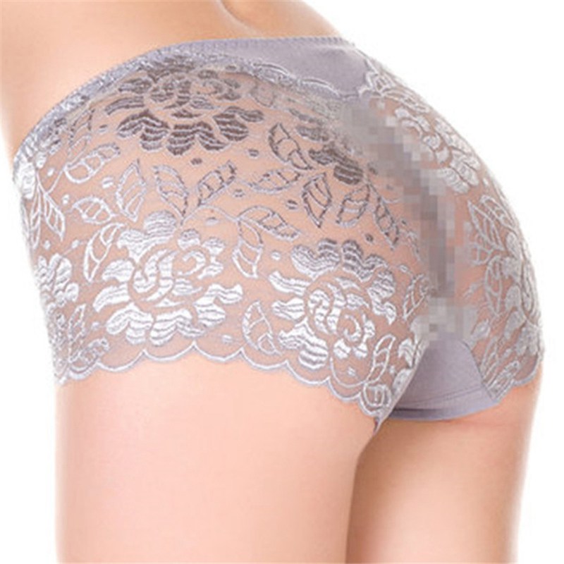 Women's Cotton Underwear Panties Sexy Lace Mid-Waist Hollow Female Briefs Hip Lift Underpants For Lady Plus Size Lingerie - 图片 12