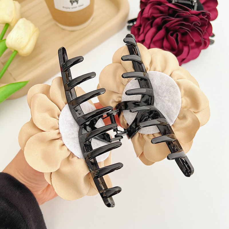Large Elegant Rose Grip Female Back Head Barrettes Hair Accessories Top Clip - 图片 10