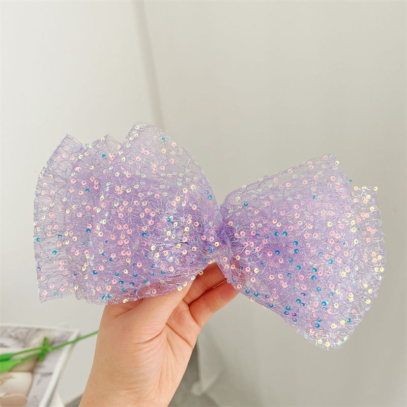 Summer Mesh Bow Barrettes Headdress Head Flower Hairpin Sequined Clip Hair Accessory - Image 10