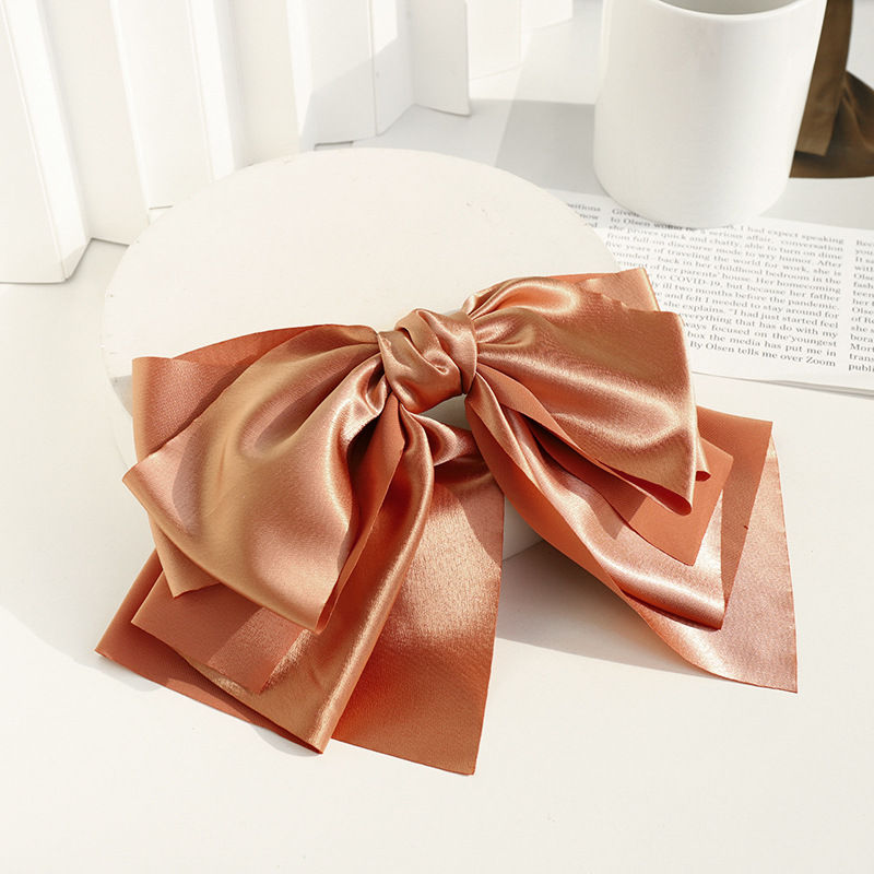 Clip Hair Accessories Women's Head Clip Textured Satin Multilayer Bow Barrettes Headband - 图片 11