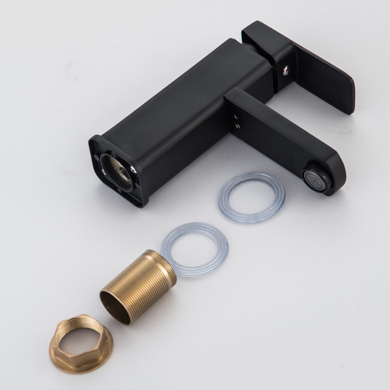 Modern Bathroom Basin Sink Tap Monobloc Mixer Taps Waterfall Chrome Brass Faucet - 图片 3