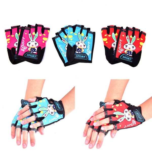 Children  Half Finger Breathable Anti-slip For Sports Riding Cycling  Gloves - Image 3