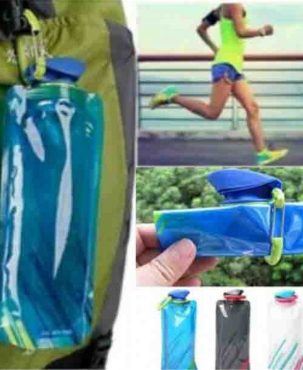 2 X 700ml large Foldable running/cycling water bottle,fully collapsible,uk stock
