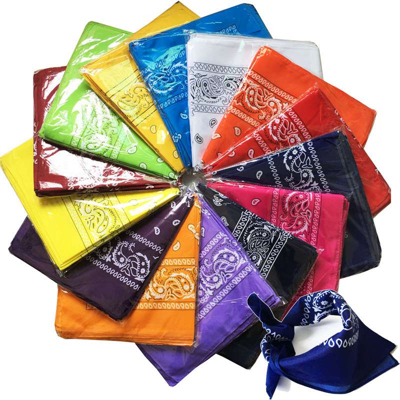 3PC Polyester Paisley Large Kerchief Amoeba Paisley Hip Hop Square Towel Street Dance Cycling Headscarf Multicolor - 图片 12