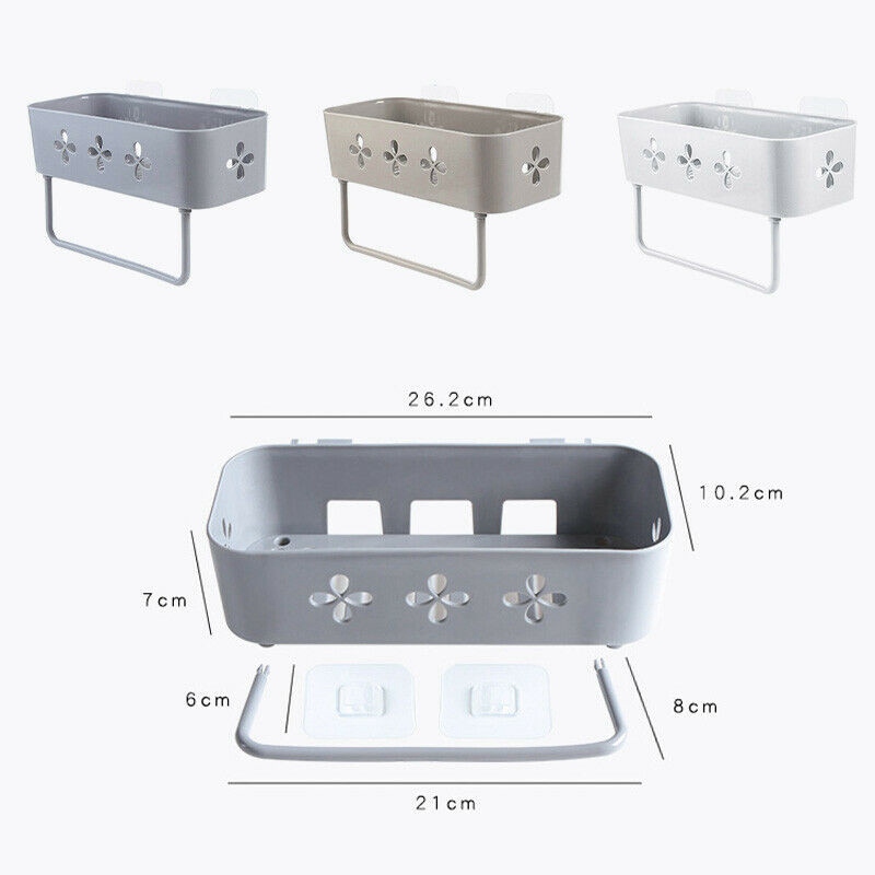 Shower Suction Shelf Tidy Wall Storage Basket Kitchen Caddy Rack Bathroom Corner - 图片 5
