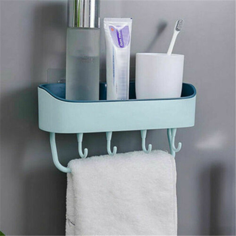 Bathroom Corner Shower Suction Shelf Tidy Wall Storage Basket Caddy Rack YE - 图片 10