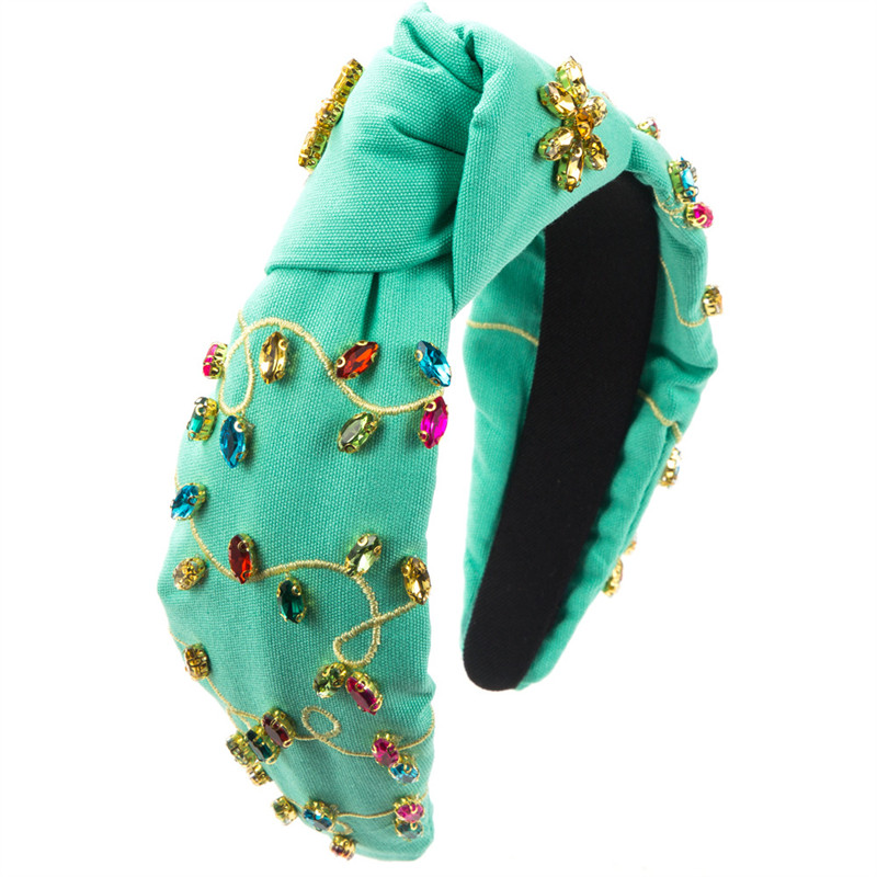 Fashion Baroque Headband Female Glass Charms Gemstones Sequins Hair Accessory - 图片 8
