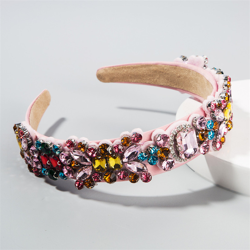Women's Outdoor Baroque Retro Headband Colorful Rhinestone Full Diamond Headdress Fashion - Image 6