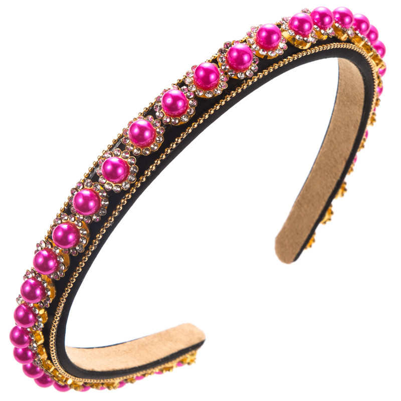 Fashion Thin Edges Baroque Pearl Headband Female Elegance Retro High Sense Dinner Party Hair Accessories - 图片 3