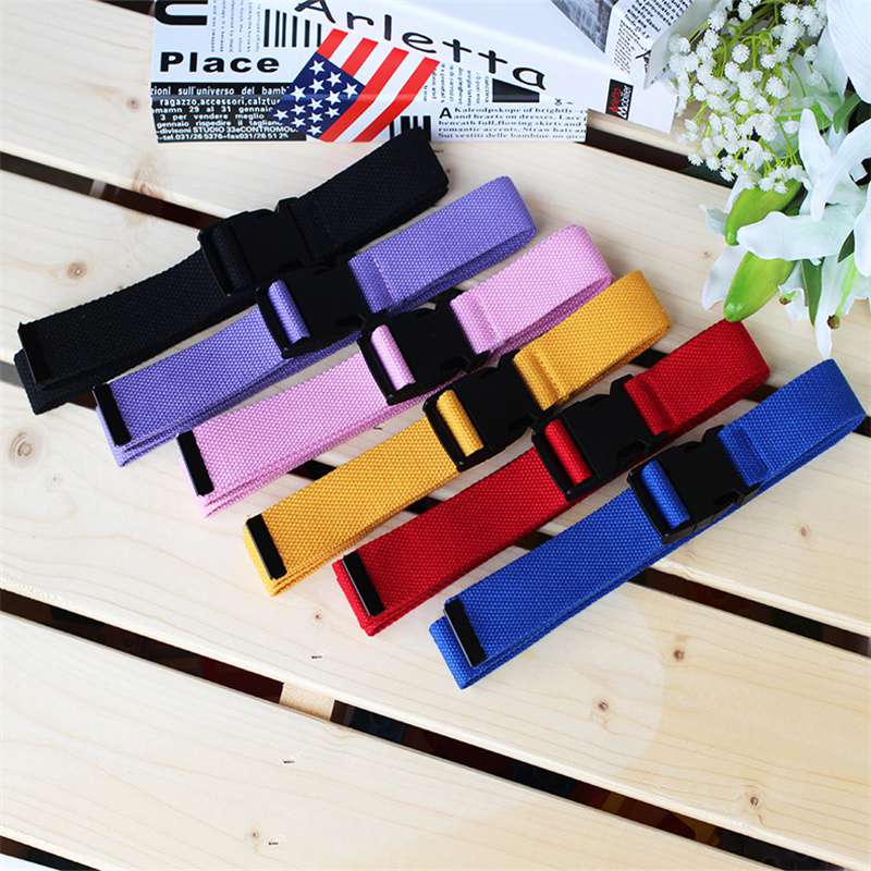Factory Direct Supply Plastic Buckle Release Buckle Canvas Belt Female Tactical Buckle Solid Color Belt Student Military Training Outdoor Pant Belt