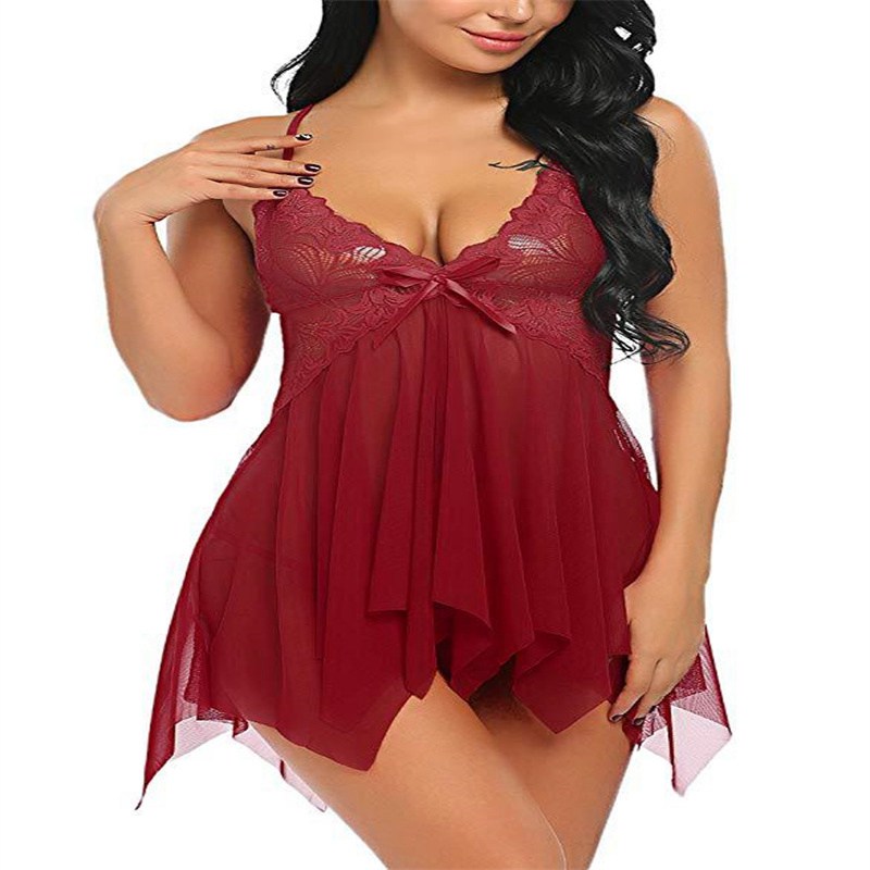 Women Ladies Sexy Valentine Lingerie Lace Babydoll Sleepwear Underwear Nightwear - 图片 12