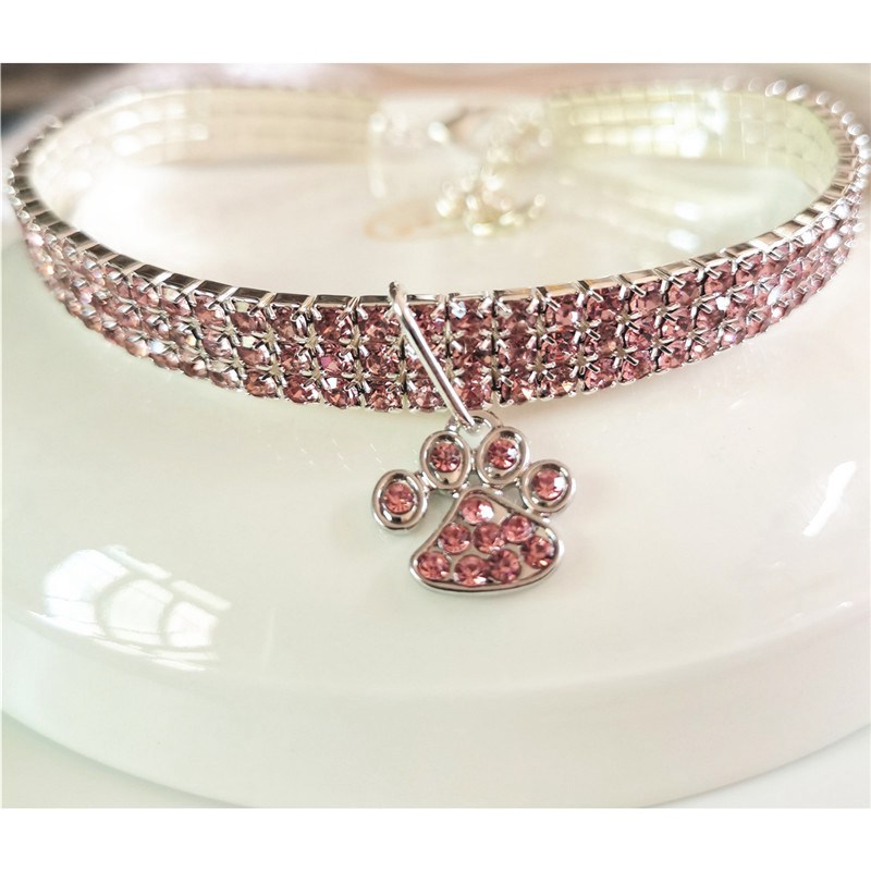 Crystal Diamante Bling Dog Cat Puppy Collar Small Pet Rhinestone Safety Band - Image 20
