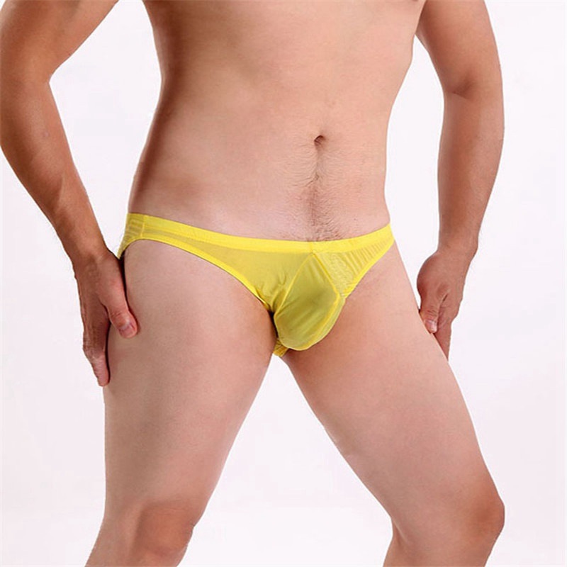 Sexy Men Ice Silk Briefs Lingerie Underwear Bulge Pouch Bikini Panties - 图片 13