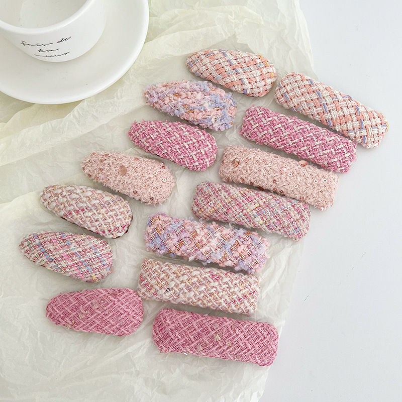 Pink Sweet Girl Barrettes Woolen Side Clip Bang Clip Bb Clip Hairpin Hair Accessory Fashion - 图片 6