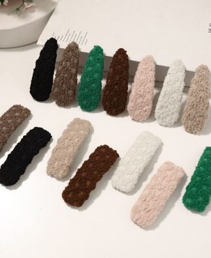 Woolen Barrettes Bb Clip Side Hairpin Solid Color Headdress Bang Clip Hair Accessories