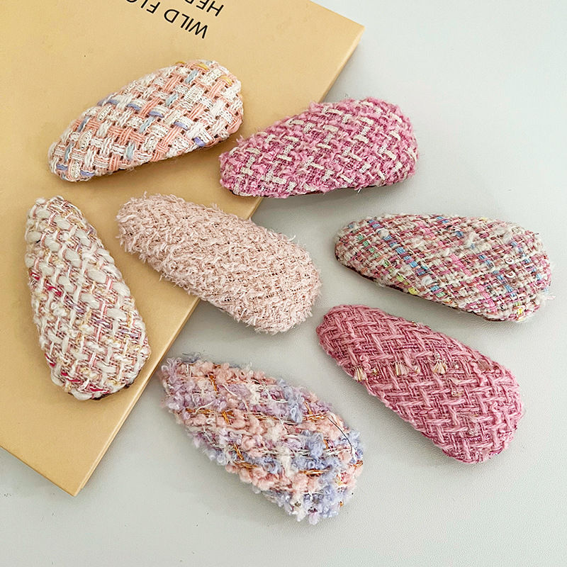 Pink Sweet Girl Barrettes Woolen Side Clip Bang Clip Bb Clip Hairpin Hair Accessory Fashion - 图片 7