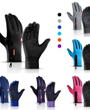 WorthWhile Winter Cycling Gloves Bicycle Warm Touchscreen Full Finger Gloves Waterproof Outdoor Bike Skiing Motorcycle Riding