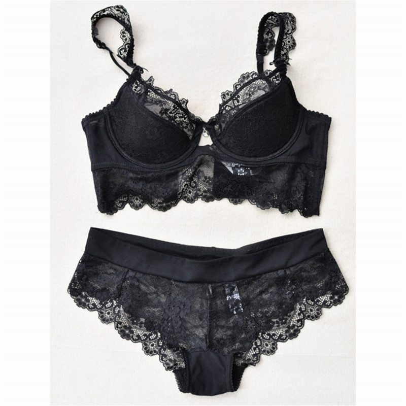 WOMEN UNDERWEAR SEXY LACE PUSH UP LINGERIE BRA SET KNICKERS BRIEFS 32-38B - 图片 16