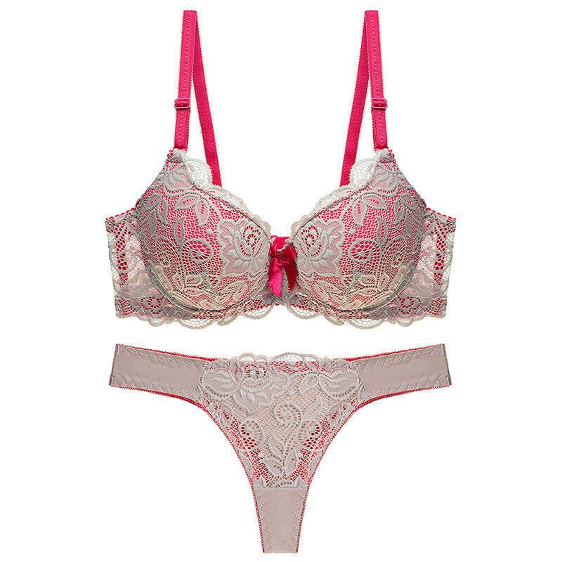 Sexy Women Push Up Bra Set Floral Lace Lingerie Bra & Thong Ladies Underwear BC - 图片 17