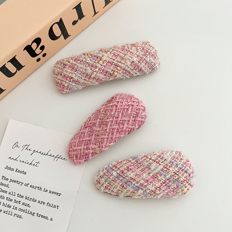 Pink Sweet Girl Barrettes Woolen Side Clip Bang Clip Bb Clip Hairpin Hair Accessory Fashion - 图片 9