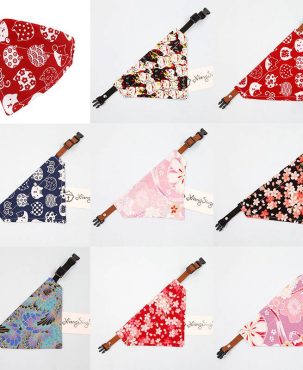 Handmade Dog Bandana Slide on Collar Neckerchief Scarf Present Pet scarf