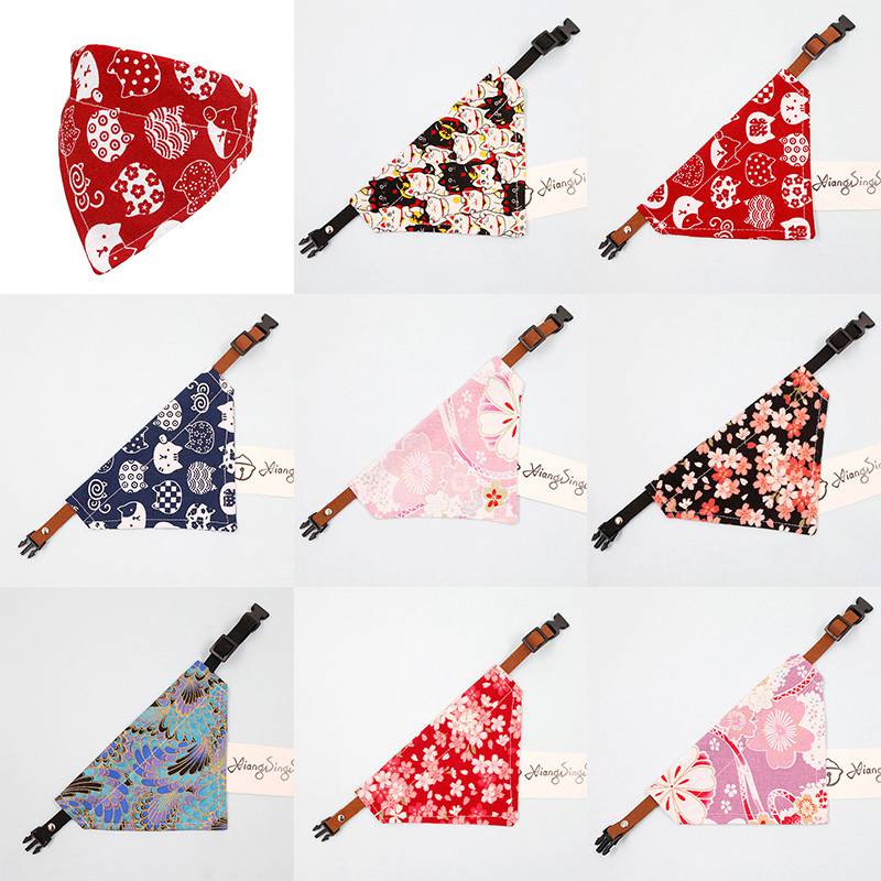Handmade Dog Bandana Slide on Collar Neckerchief Scarf Present Pet scarf